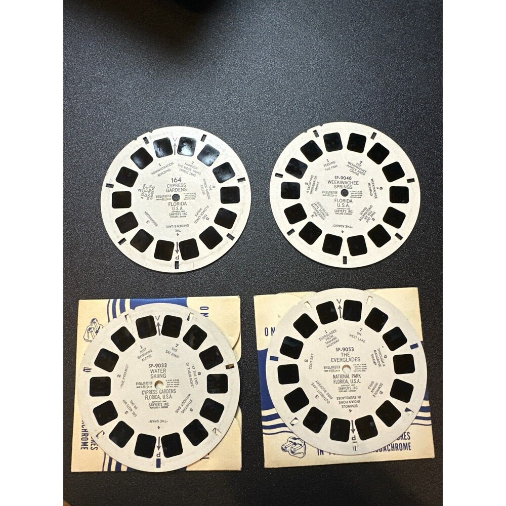 Vintage View-Master Florida Reels Lot – Cypress Gardens, Everglades, WeekiWachee